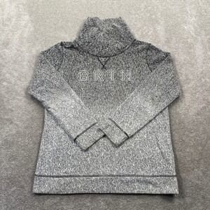 Burton BRTN Pullover Sweater Mock Neck Marled Gray Long Sleeve Women's L